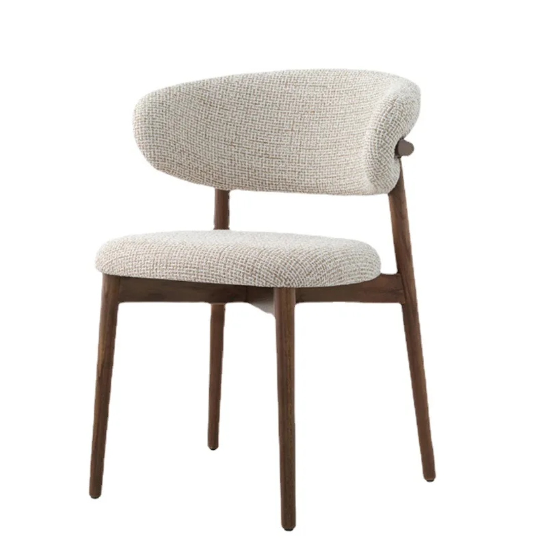 Chaise Scandinave en Tissu Gris - Pieds Bois Naturel