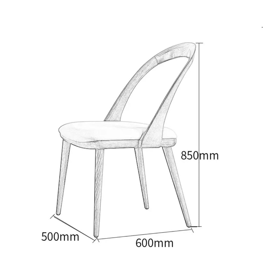 Chaise design scandinave en bois massif & assise crème