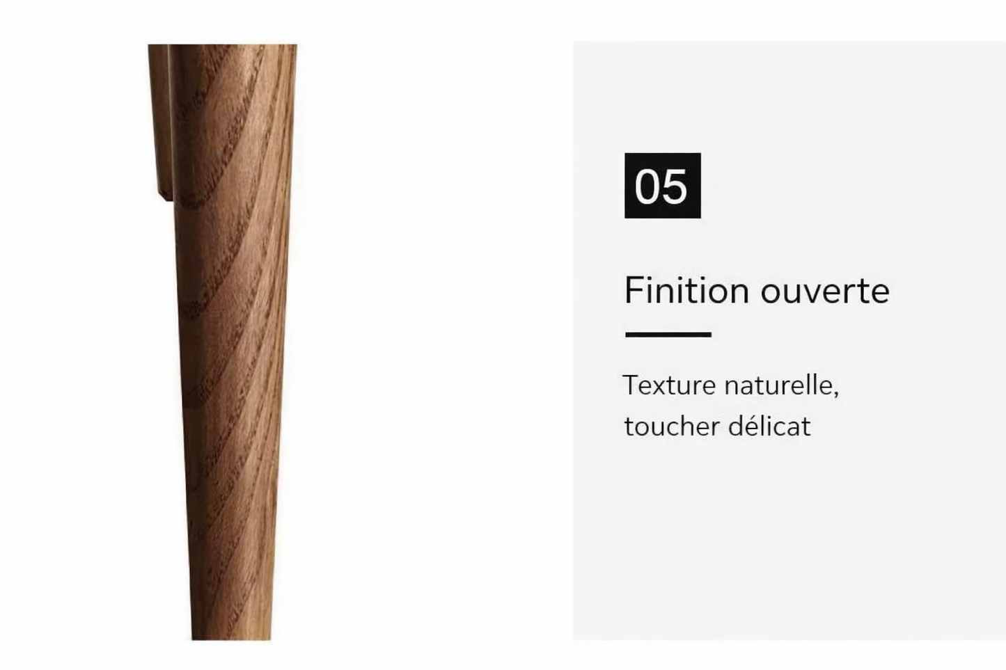 Chaise design scandinave en bois massif & assise crème